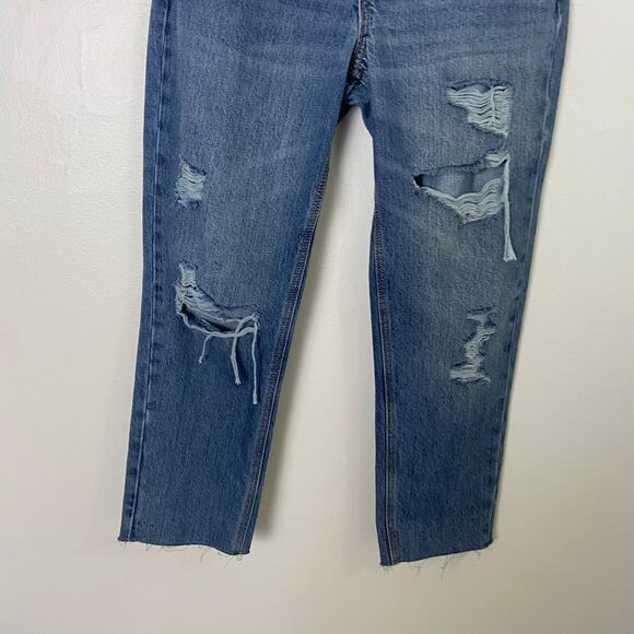 Old Navy‎ High-Waisted Slouchy Straight Cropped Ripped Jeans Size 2 - Picture 5 of 9
